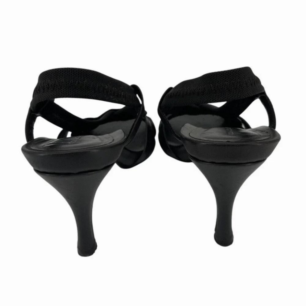 Donald Pliner Size 9 Narrow Leather Slingback Strappy Heels Open Toe Shoes Black